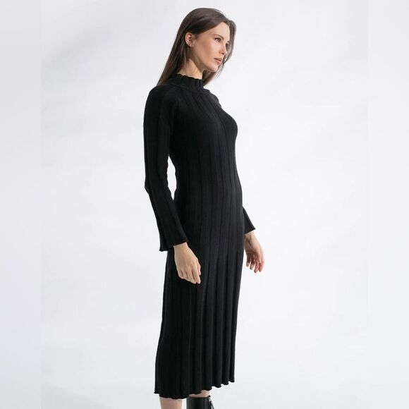 NWT Rue Stiic Anthropologie rib knit long sleeve maxi dress white size Large - Picture 3 of 10